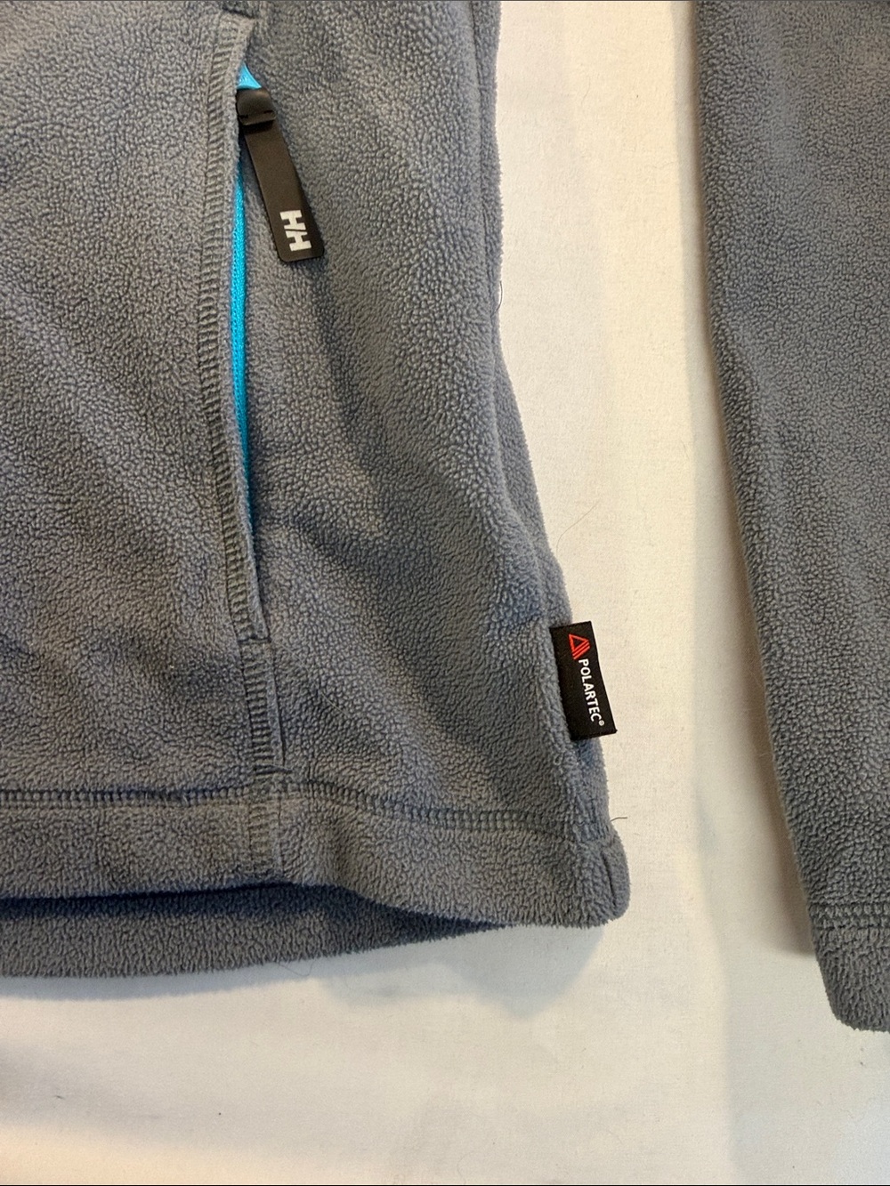 Helly Hansen Grey Fleece Jacket with Turquoise Accents - Picture 3 of 4